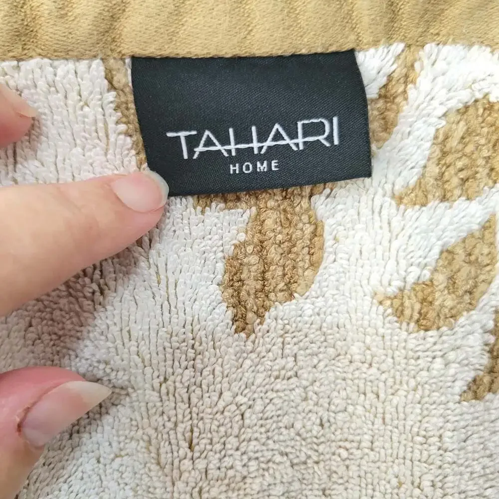 Tahari Home Bath Towel Floral Beige White 26